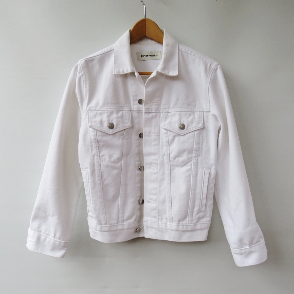 Reformation Denim White Arctic Jean Jacket